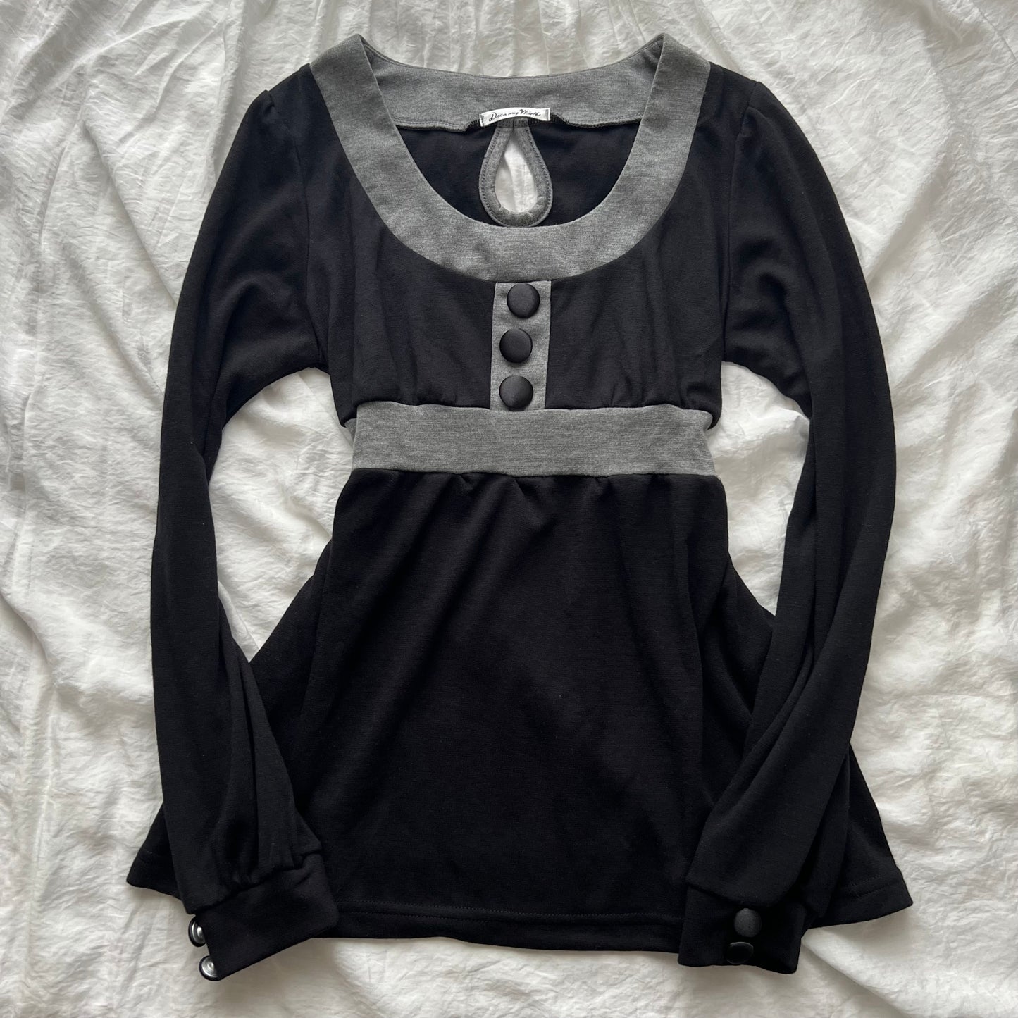 Black & Grey babydoll top