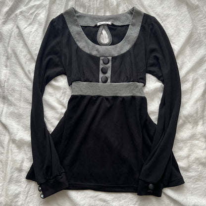 Black & Grey babydoll top