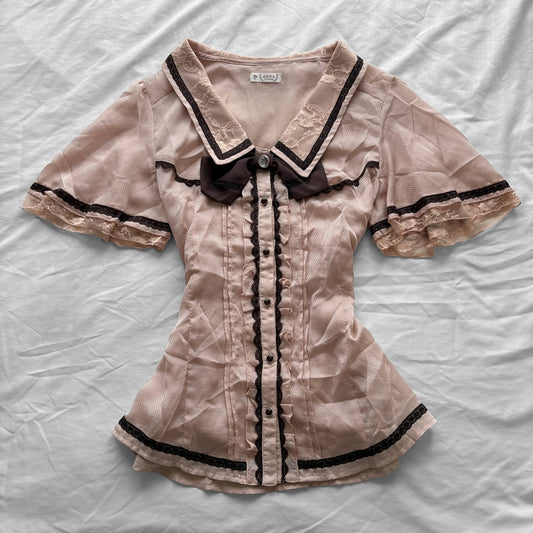 ‘Axes Femme’ Frills & lace Top
