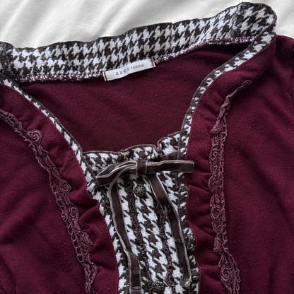 ‘Axes Femme’ Burgundy Layers Top