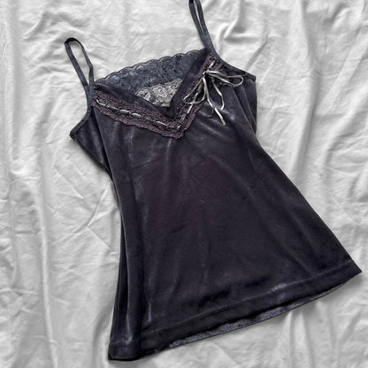 Velour lace cami