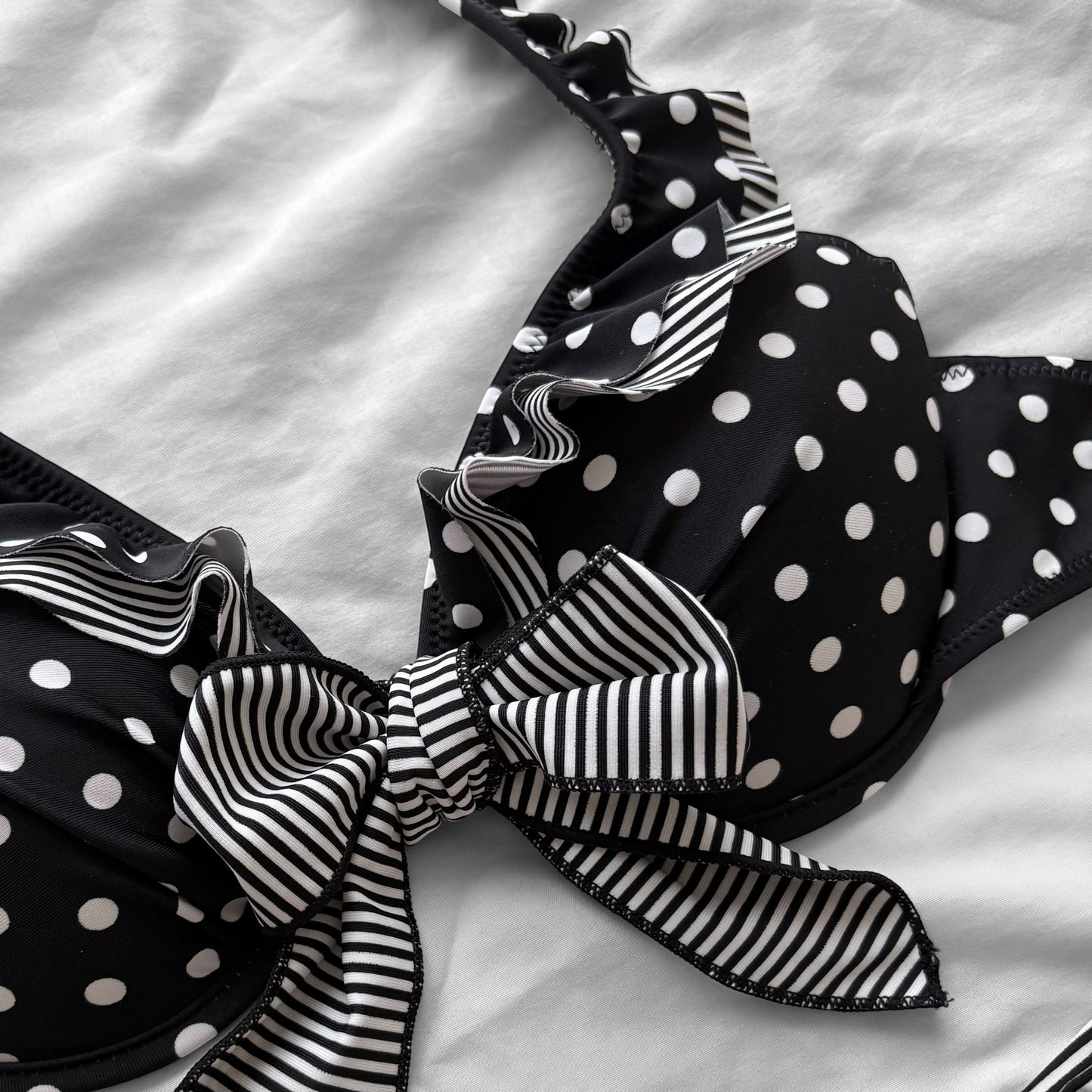 M size•Black dots & stripes bikini Set