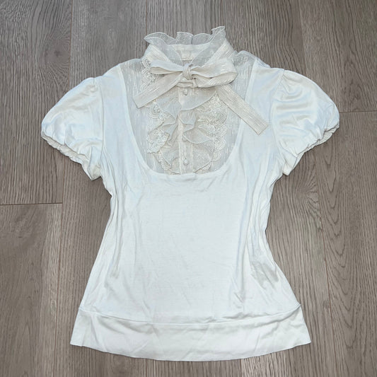 Frills white top