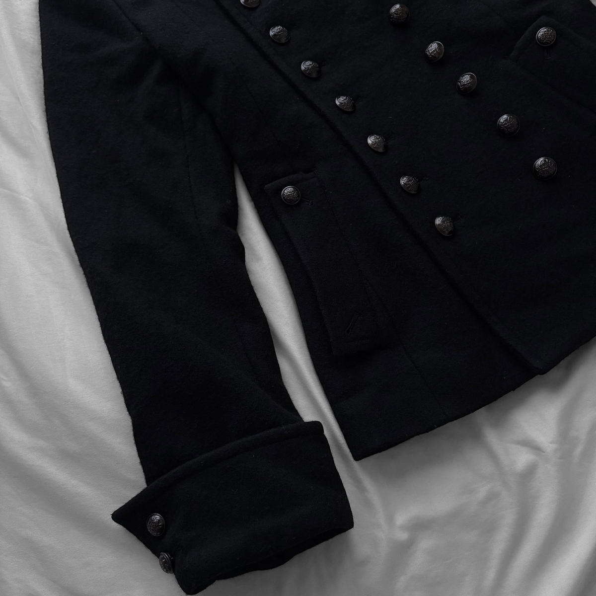 Black Napoleon Peacoat Coat