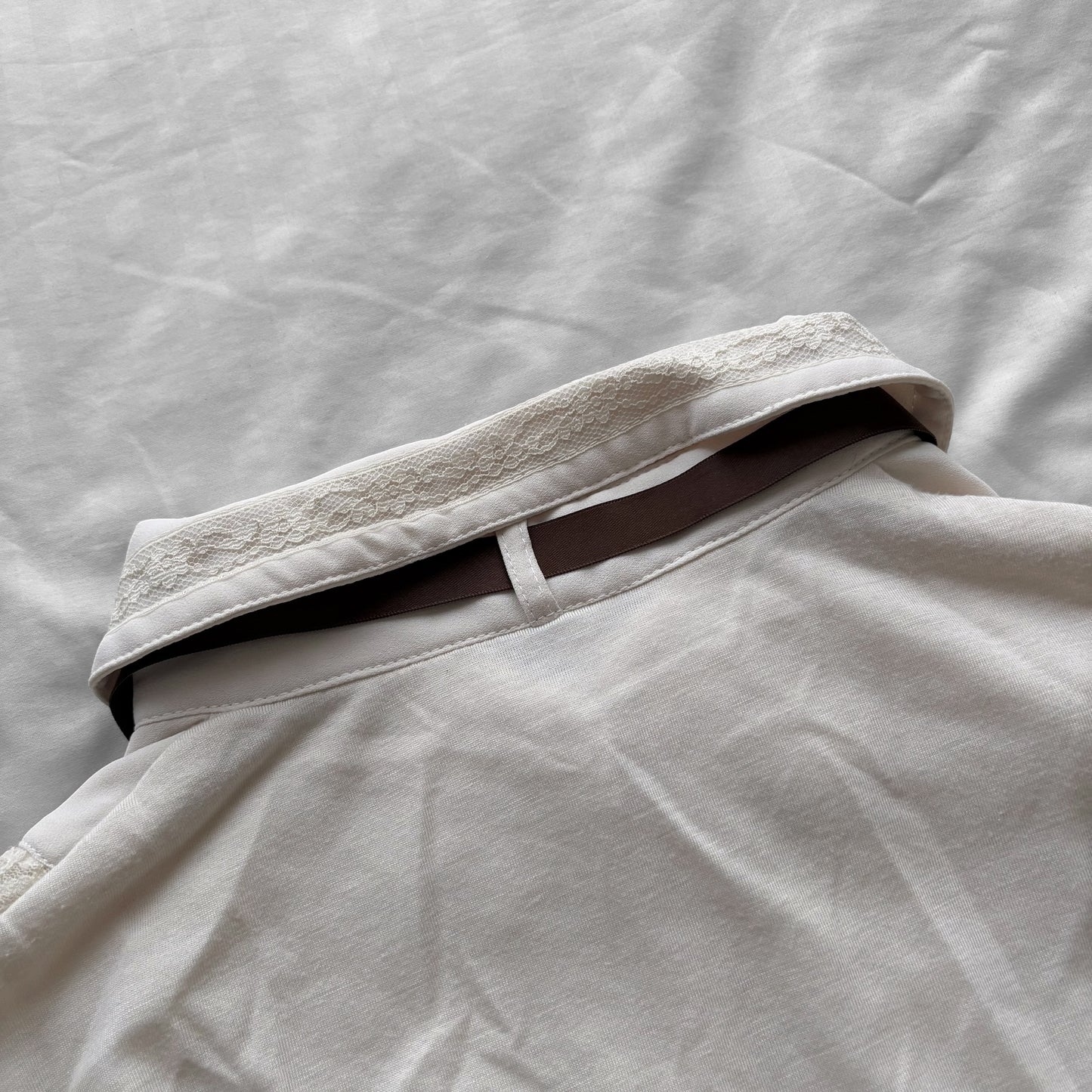 ‘Axes Femme’ Creamy Lace & Frills Top