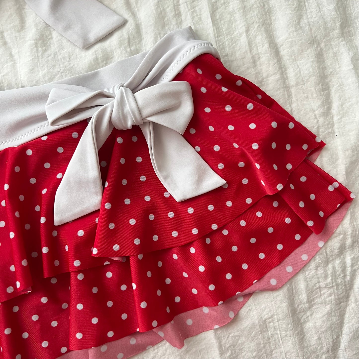 Layered red bikini set