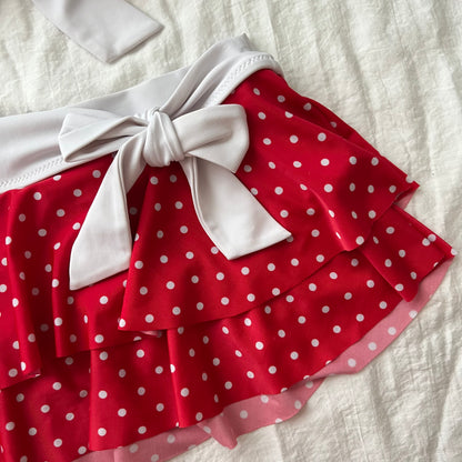 Layered red bikini set