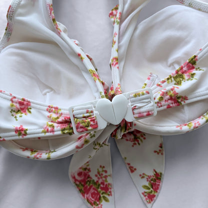 L size•White Floral bikini Set