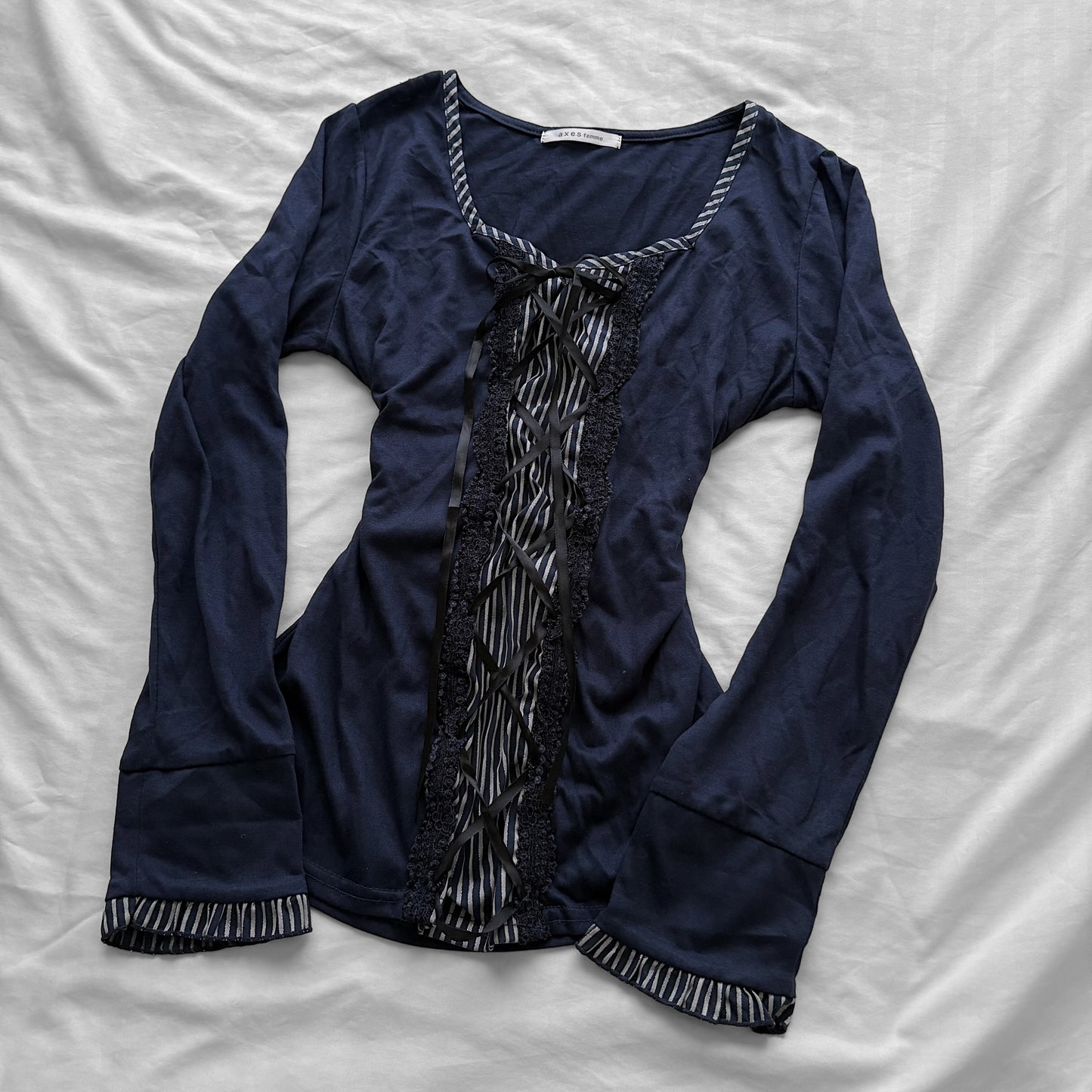 ‘Axes Femme’ Corset Navy Top
