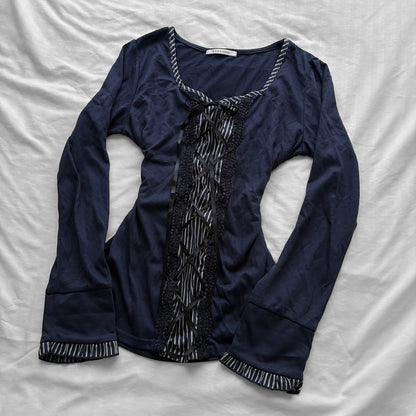 ‘Axes Femme’ Corset Navy Top