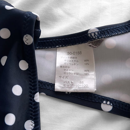 L size•Navy dots & stripes bikini Set