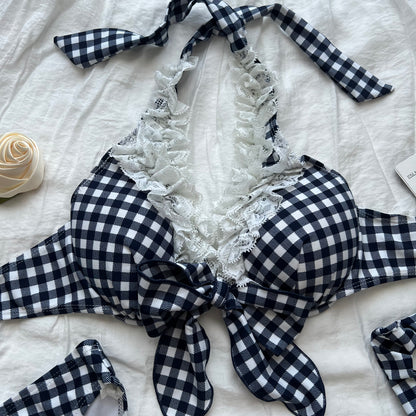 Dark Navy lace bikini set