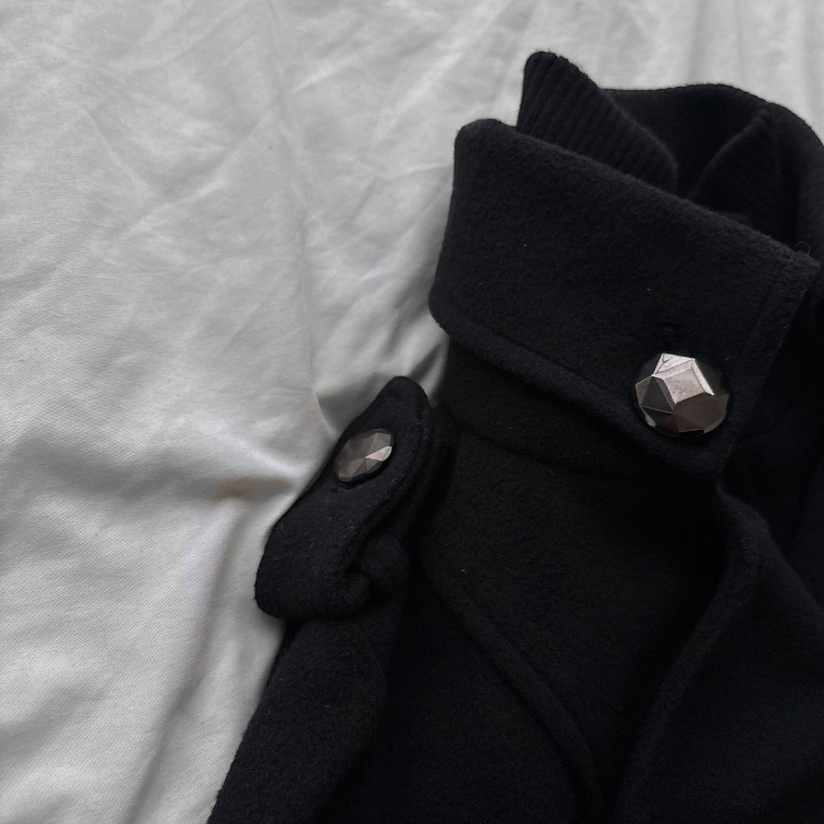 Black Peacoat layered Jacket