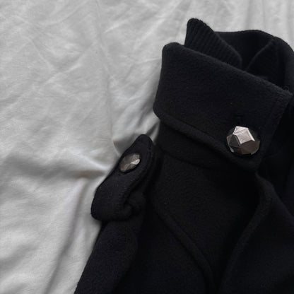 Black Peacoat layered Jacket