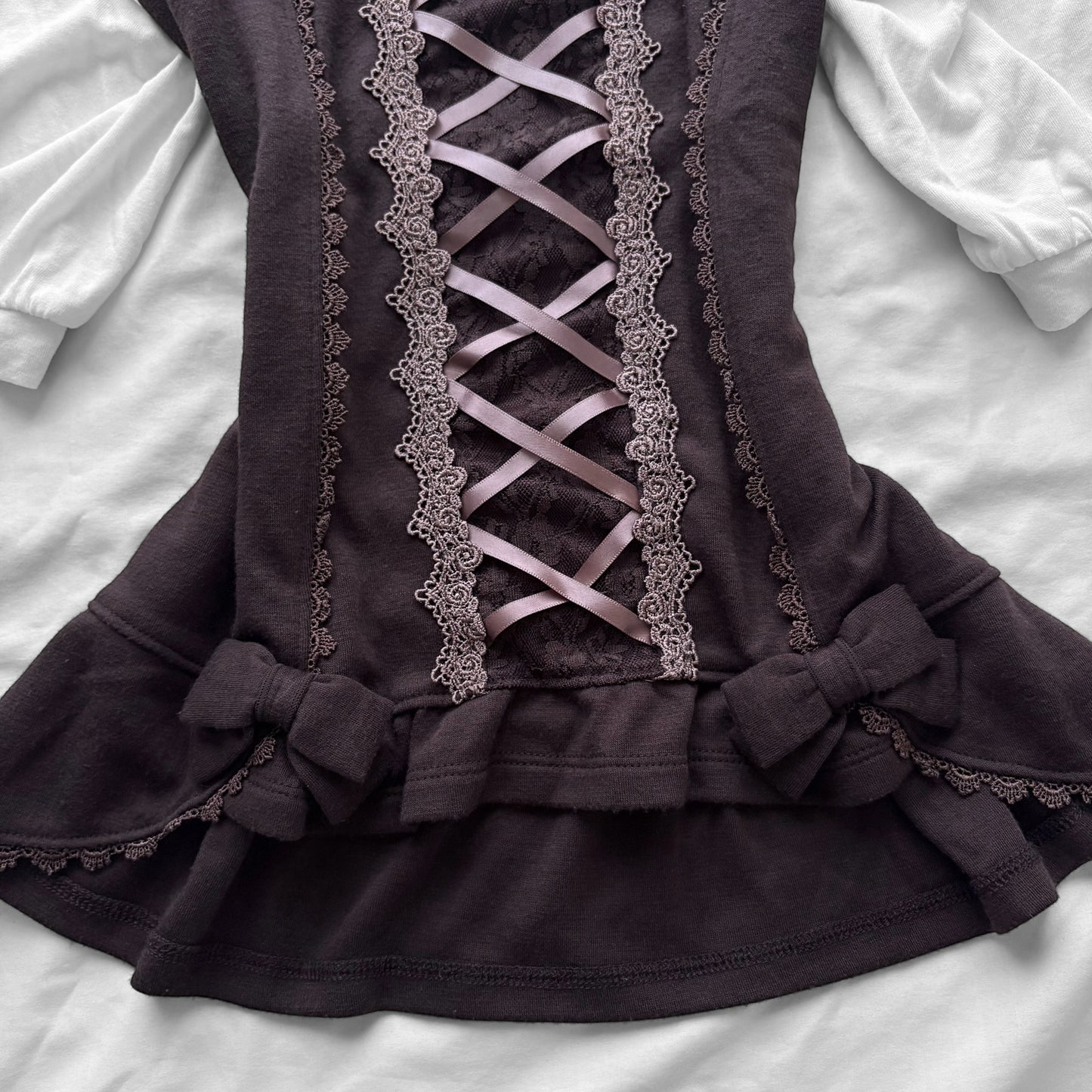 ‘Axes Femme’ Brown & Creamy Corset Top
