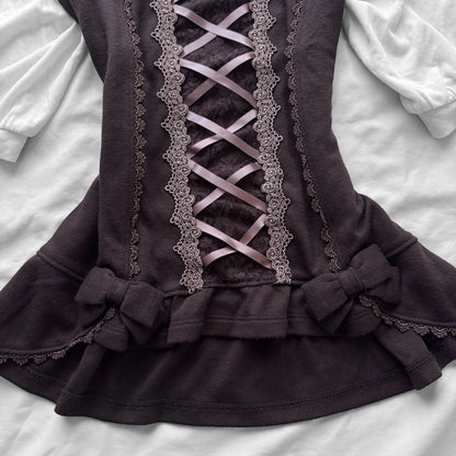‘Axes Femme’ Brown & Creamy Corset Top