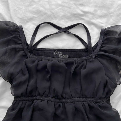 Rare Black frills top