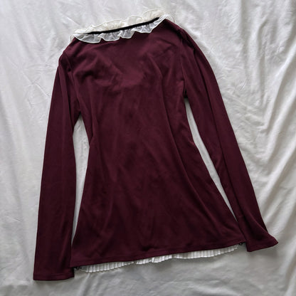 ‘Axes Femme’ Romantic Burgundy Top