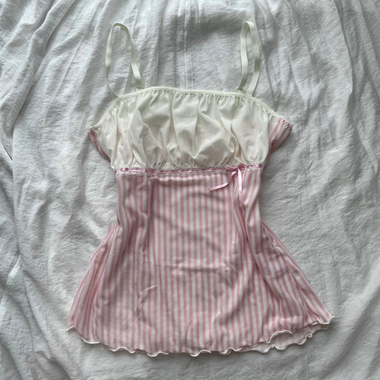 Cottage pink striped cami