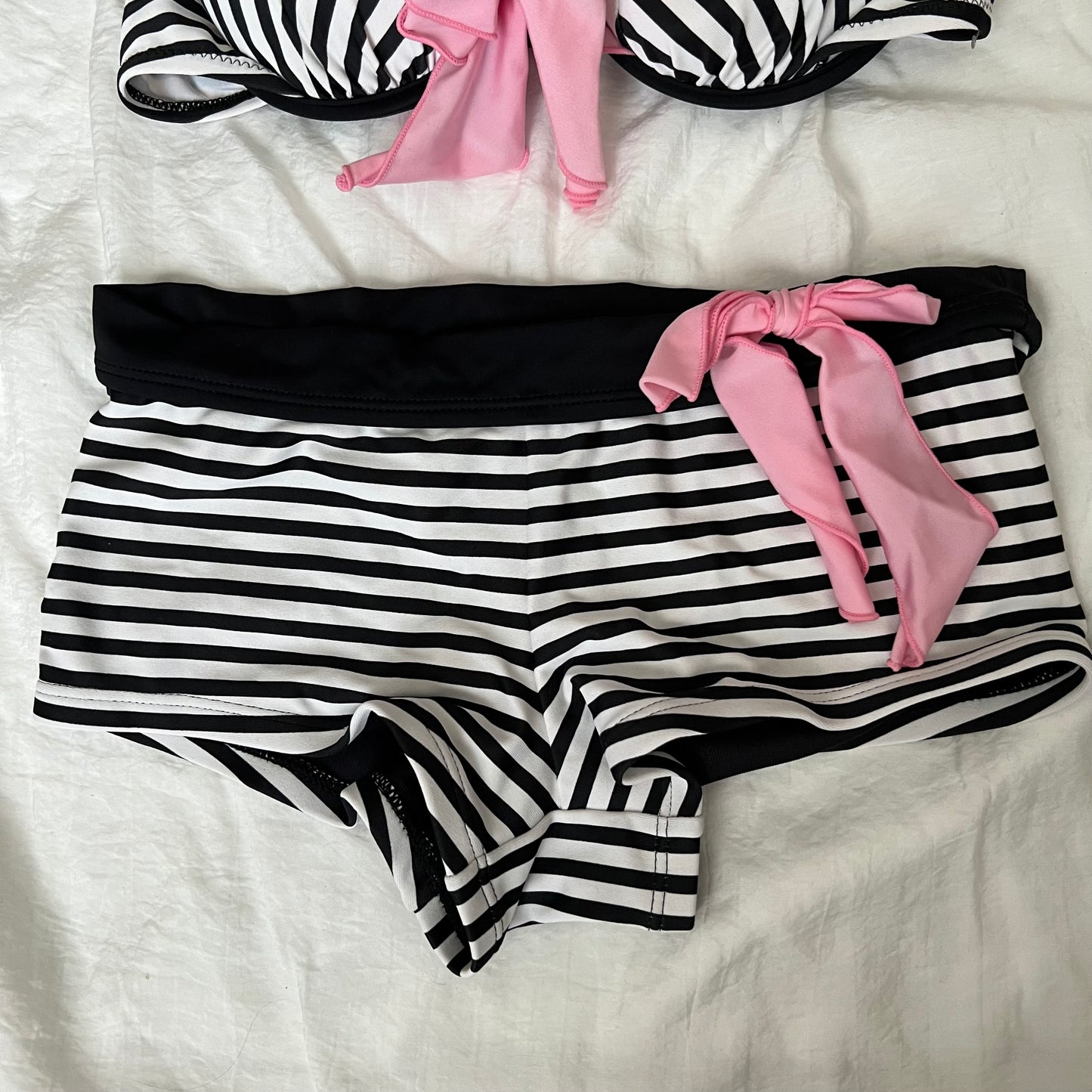 Women's Striped Bikini-Tankini shorts set