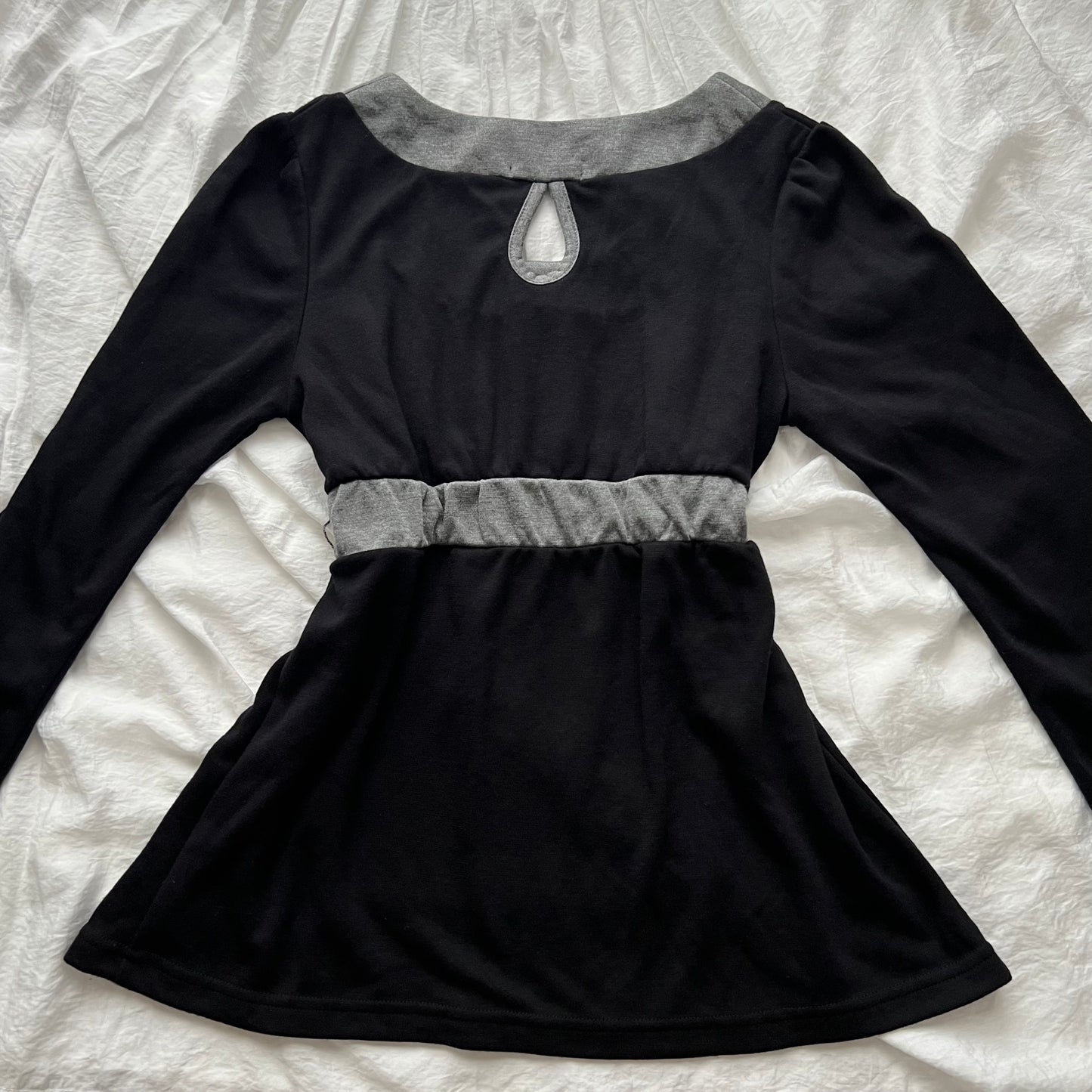 Black & Grey babydoll top