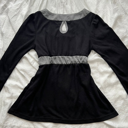 Black & Grey babydoll top