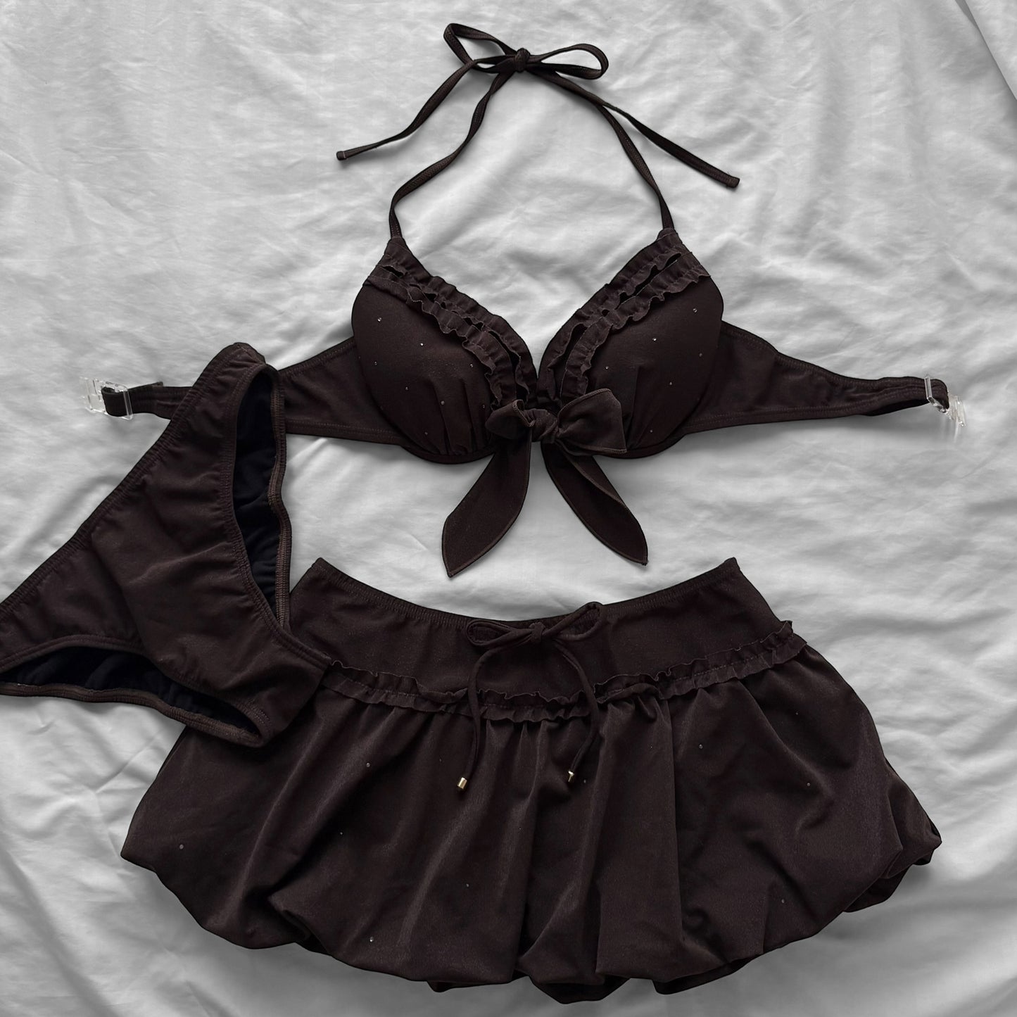 L size•Coquette Ruffle Bikini Set