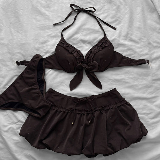 L size•Coquette Ruffle Bikini Set