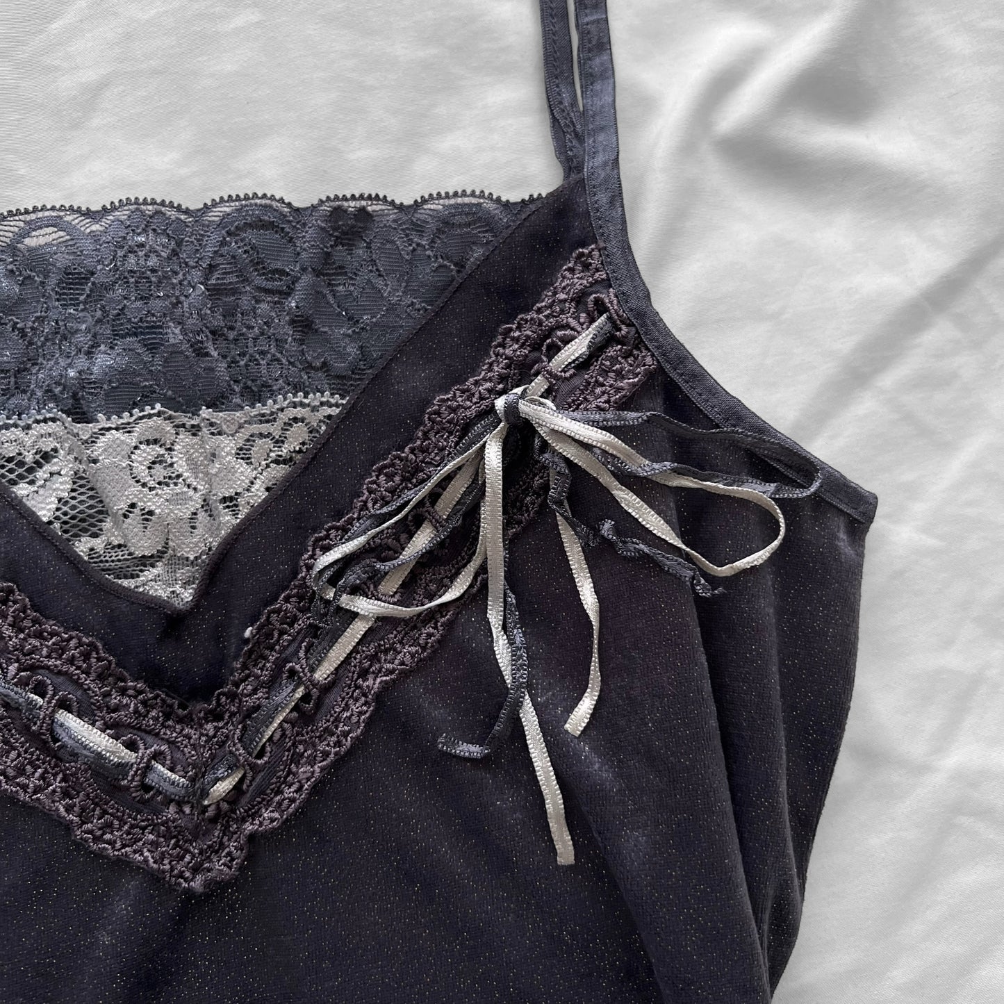 Velour lace cami