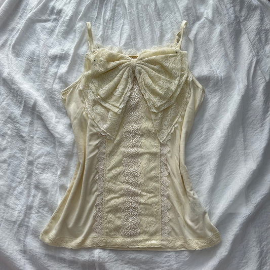 Cream Ribbon axes femme cami