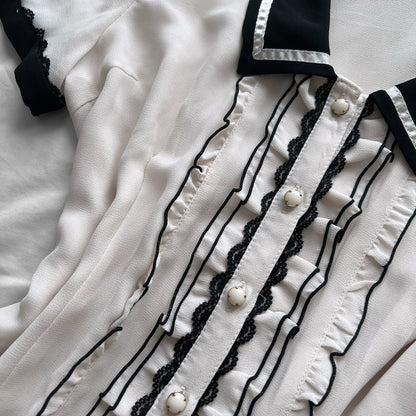 ‘Axes Femme’ Coquette Collar Top