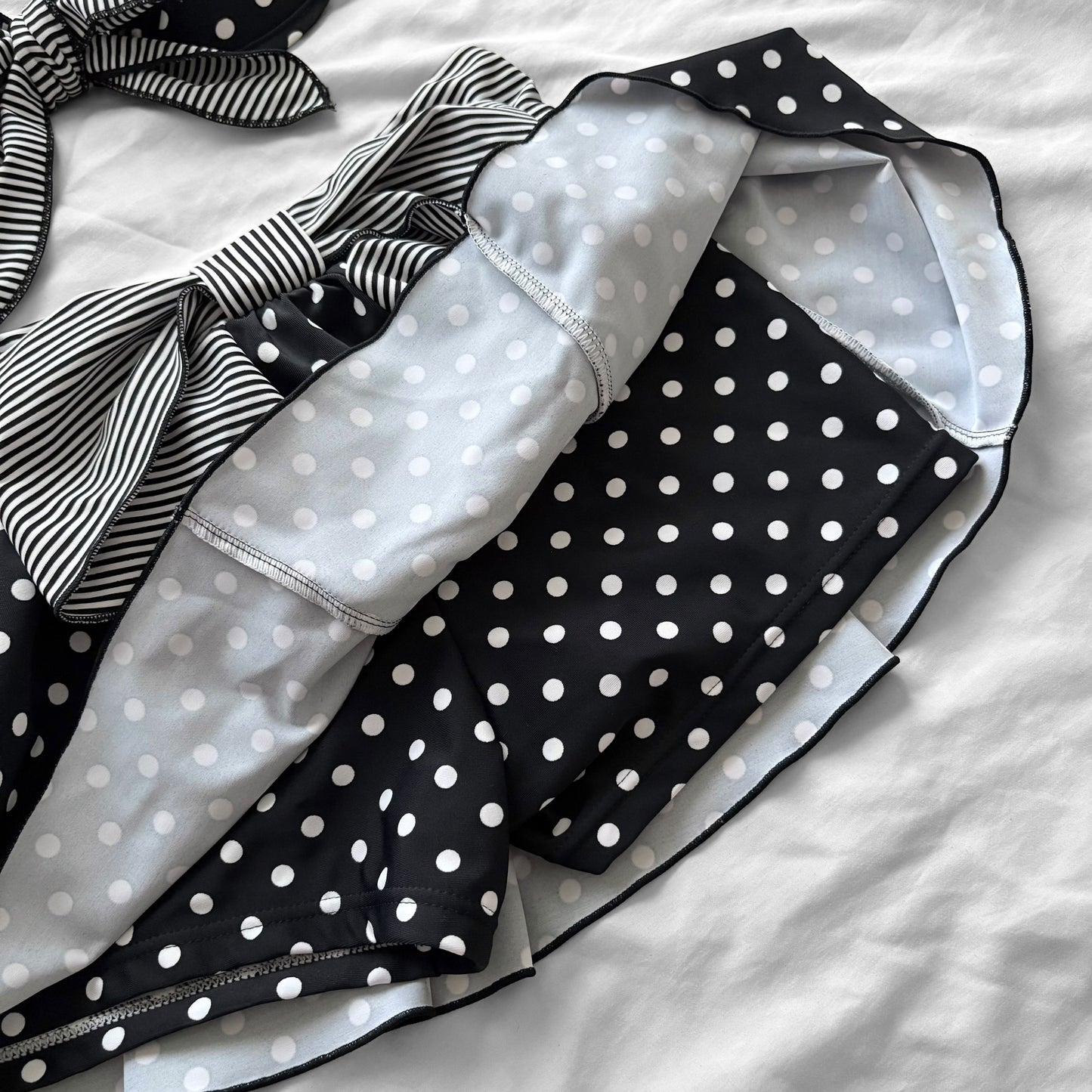 M size•Black dots & stripes bikini Set