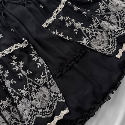 ‘Axes Femme’ Black Frilly Skirt