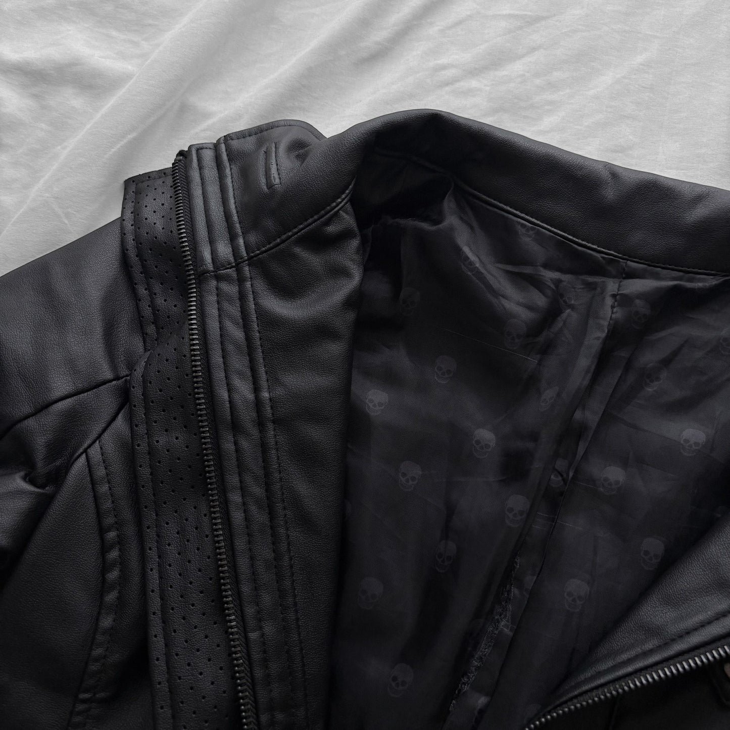 Black Archive Leather Military Jacket