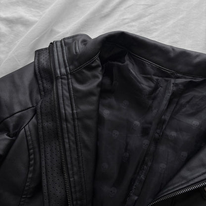Black Archive Leather Military Jacket