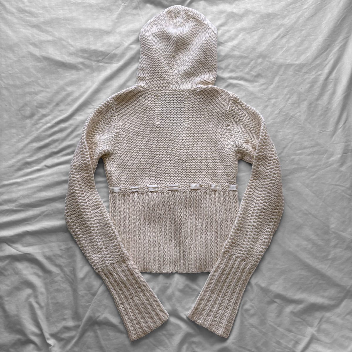 Abercrombie Cream Knit Hooded Cardigan
