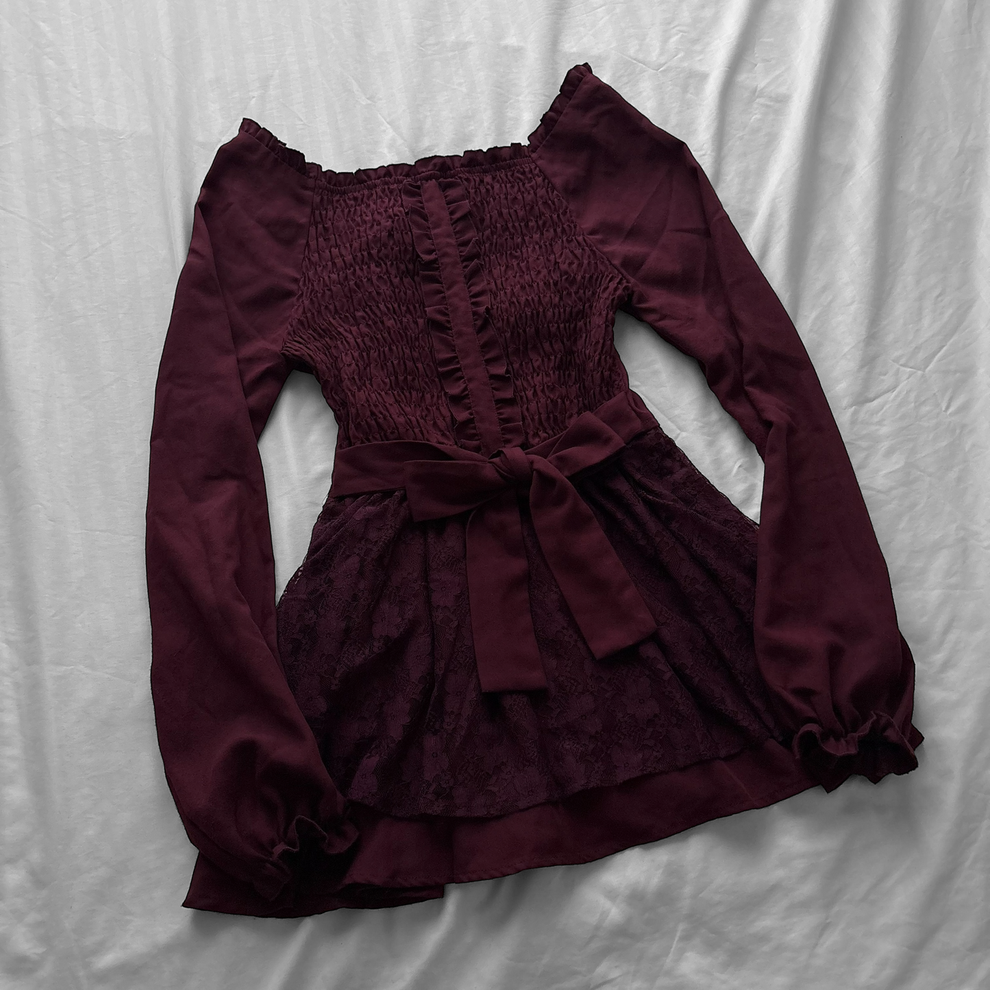 ‘Axes Femme’ Burgundy Victorian Style Dress
