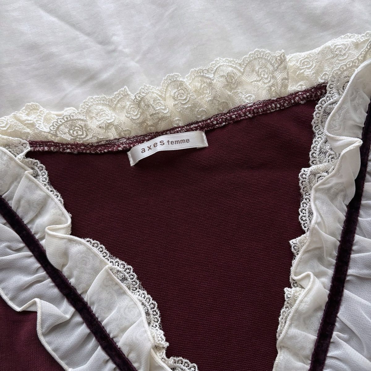 ‘Axes Femme’ Romantic Burgundy Top