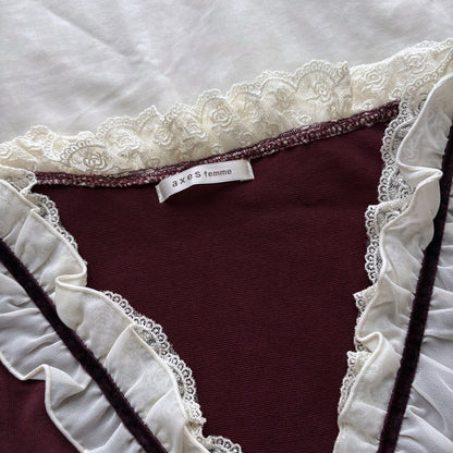 ‘Axes Femme’ Romantic Burgundy Top