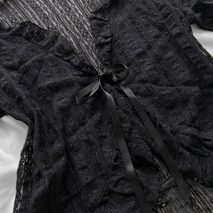 Lace ribbon cardigan