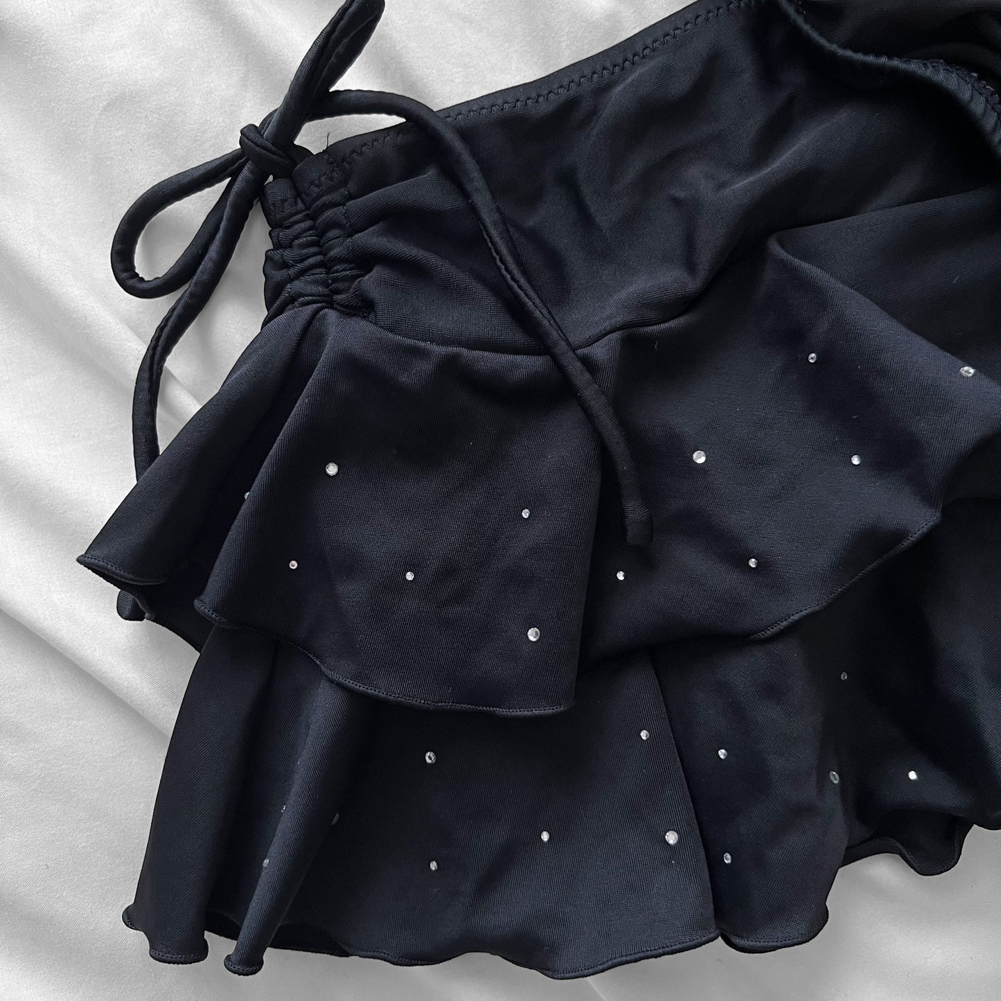 S size•Black frills bikini Set