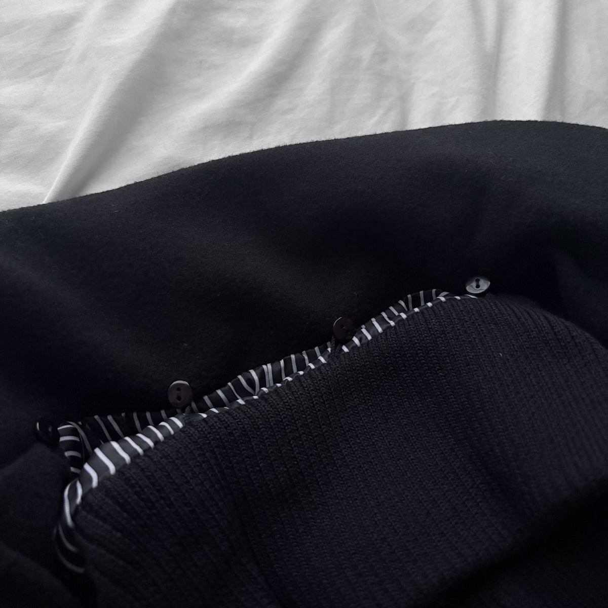 Black Peacoat layered Jacket
