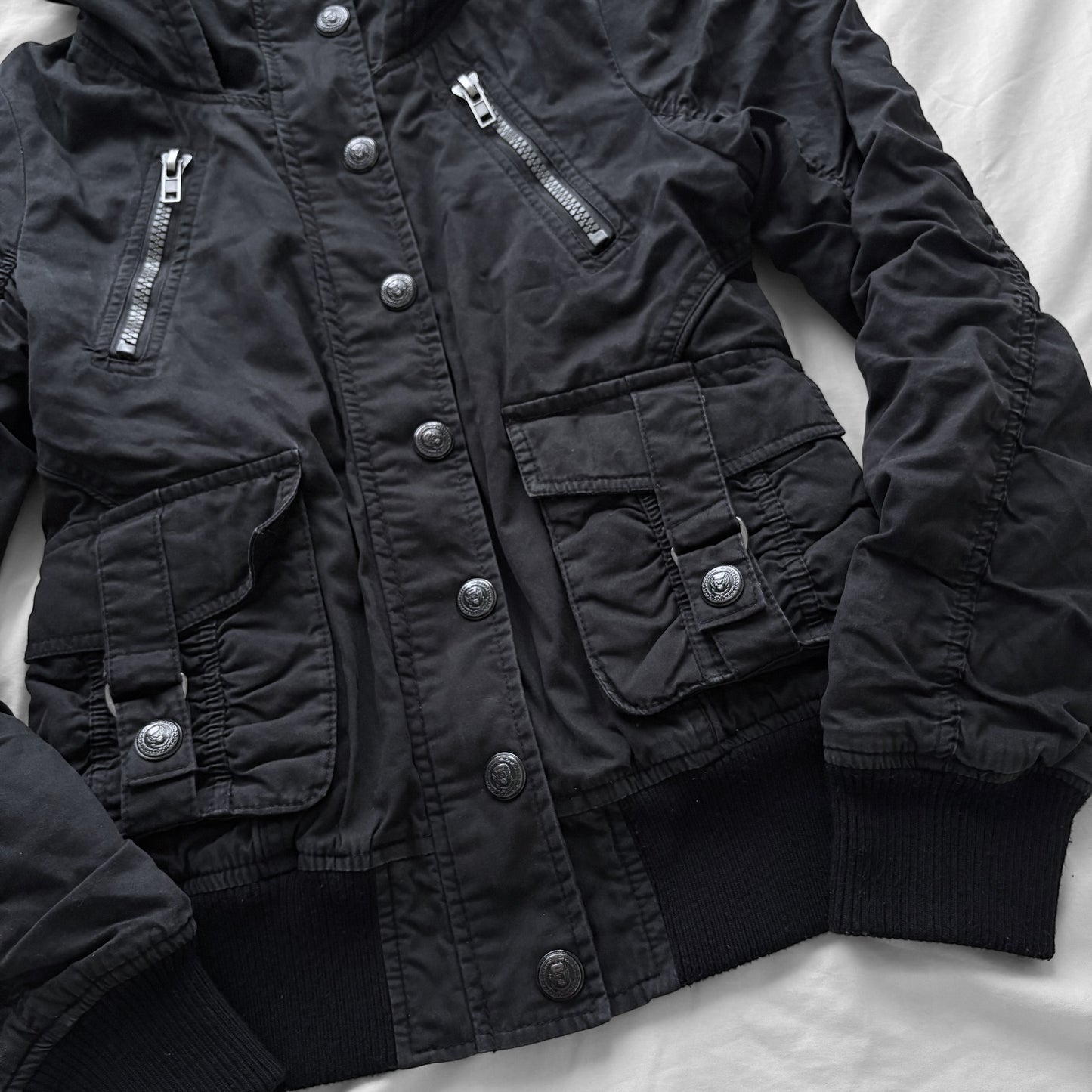 Black Hooded Utility Jacket