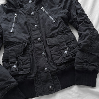 Black Hooded Utility Jacket