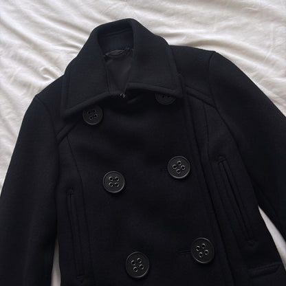 Big Buttoned Black Peacoat