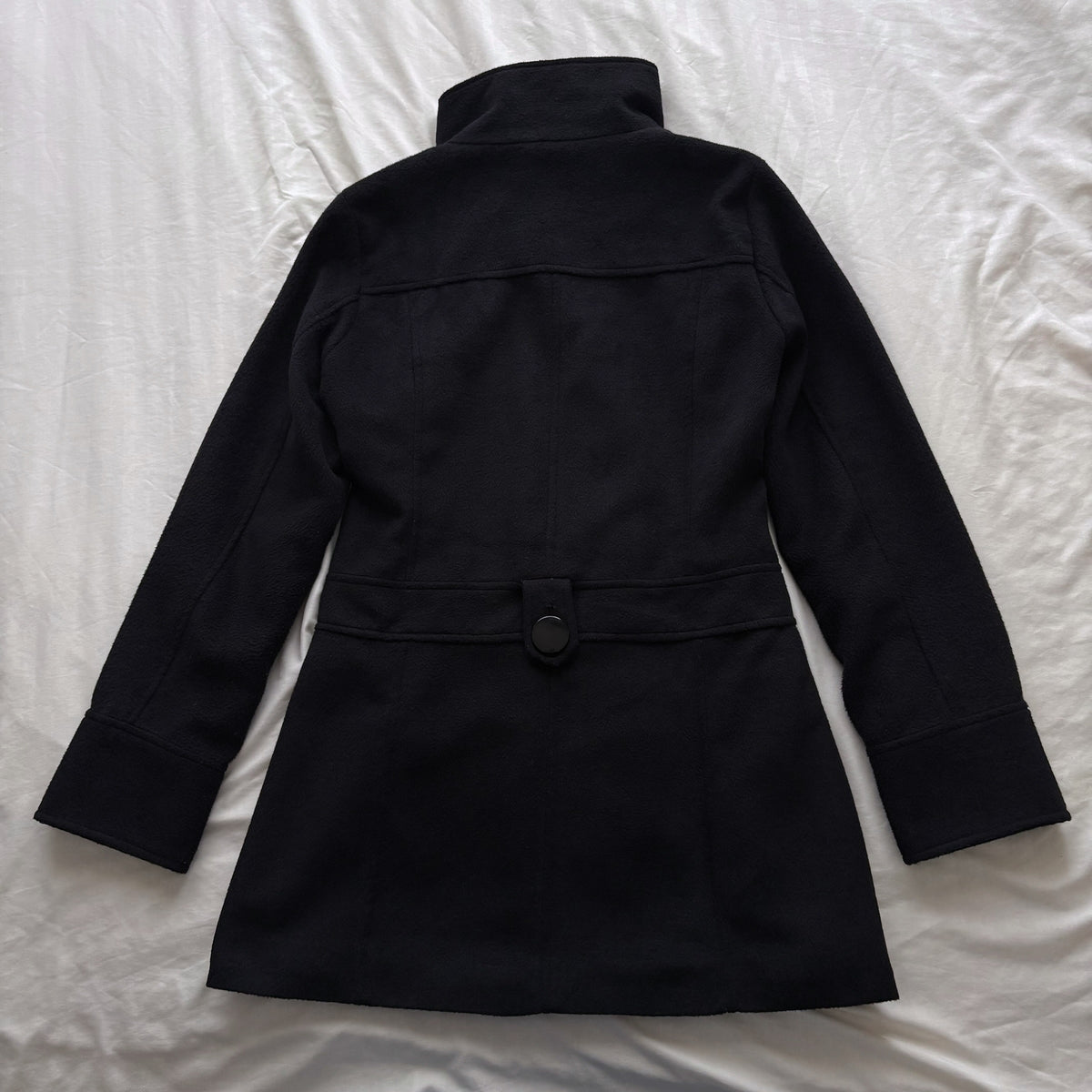Black Long Button Front Coat