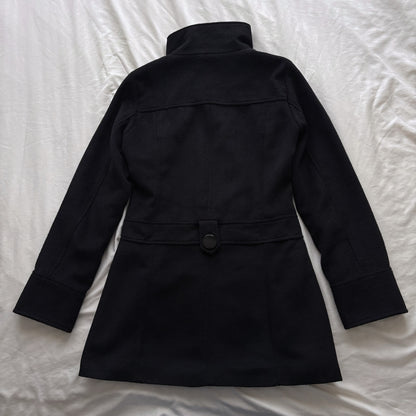 Black Long Button Front Coat