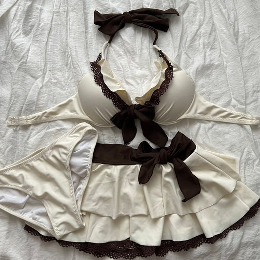 Beige lace Bikini set