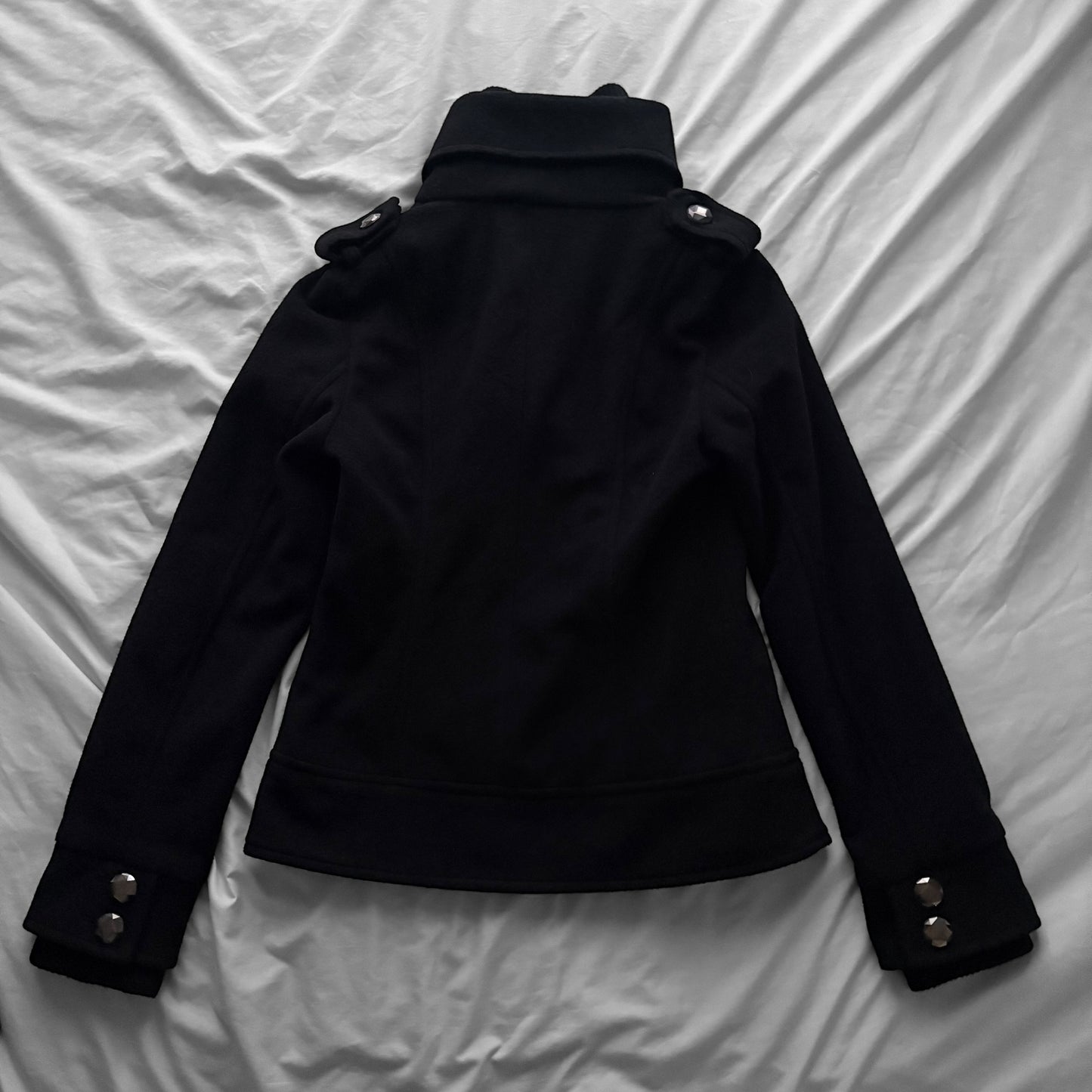 Black Peacoat layered Jacket