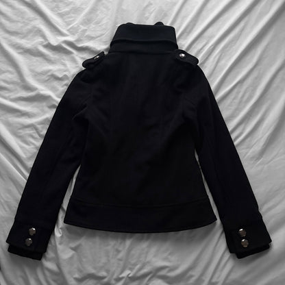 Black Peacoat layered Jacket